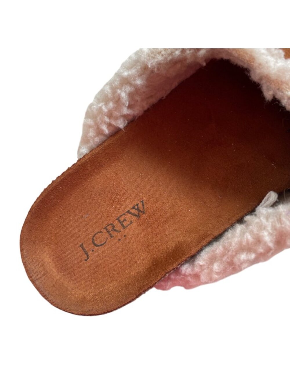 J.Crew Womens Faux Suede Shearling-Lined Slippers In Chestnut Brown Size 8 7.5 - Picture 6 of 9